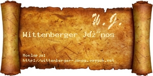 Wittenberger János névjegykártya